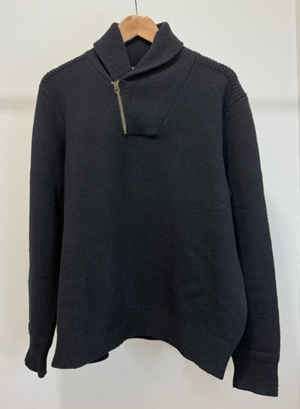 Polo Ralph Lauren Lambswool Half‑Zip Black Sweater SzL